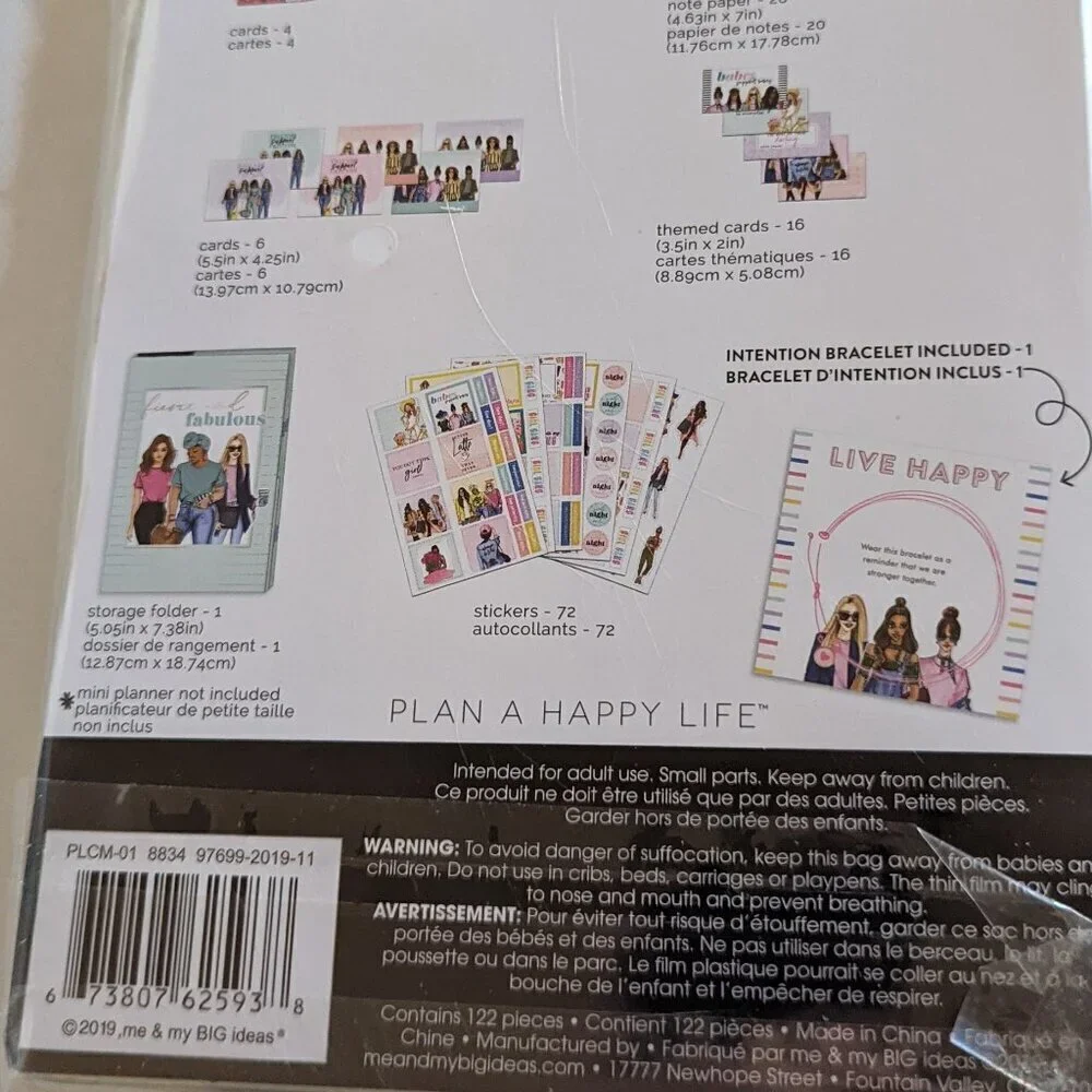 NWT Happy Planner Rong Rong 122 pc Mini Companion Accessories Stickers Bracelet